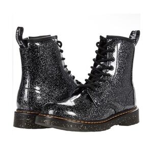 NEW Dr. Martens 1460 Black Cosmic Glitter Lace Up Side Zip Boots Women's Size 6